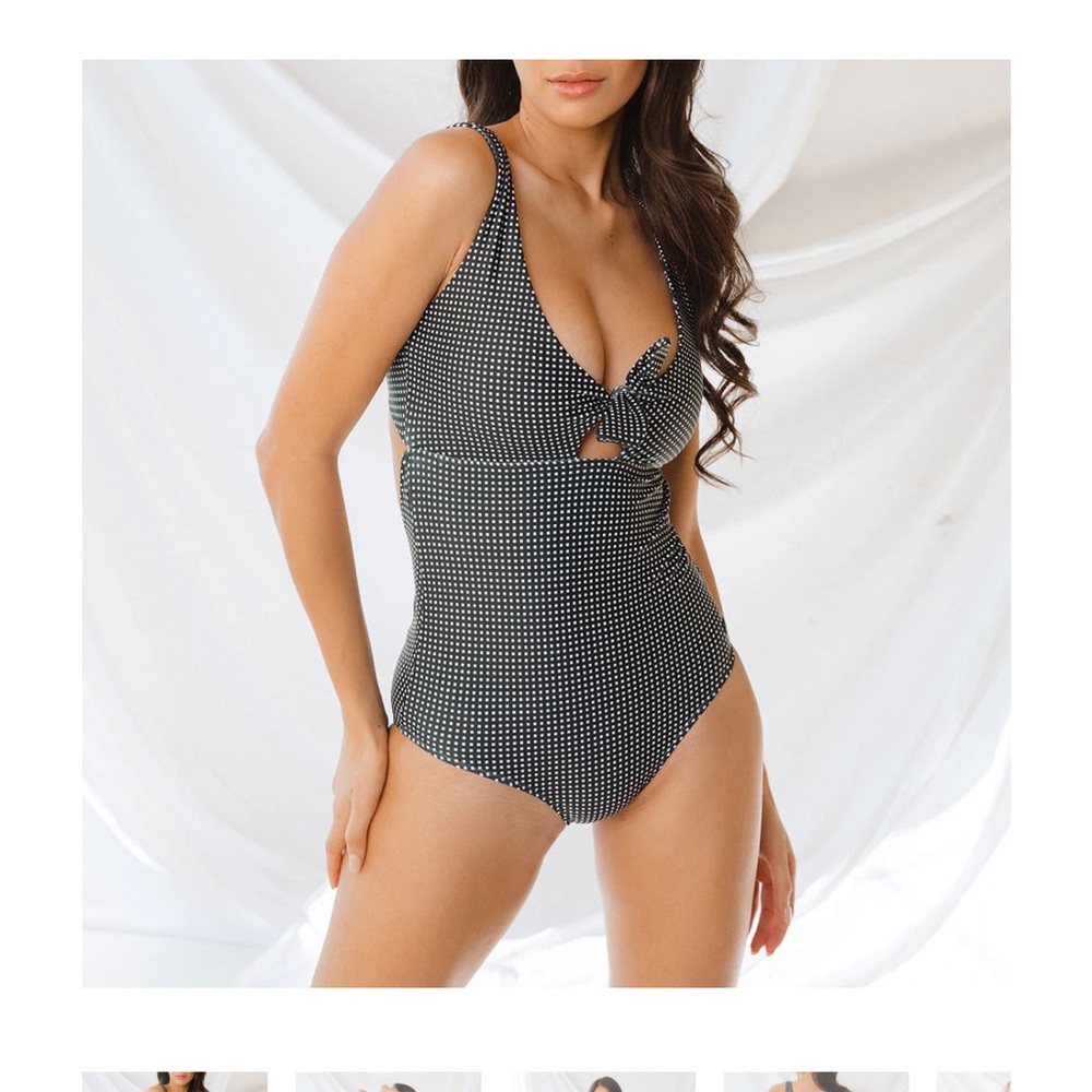 Albion top-knot checkered one piece